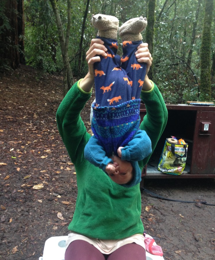 Molly and her three month old baby, River. It was his very first camping trip!